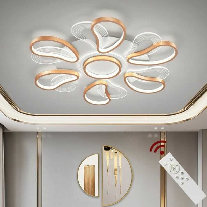 Lampa sufitowa LED sterowana pilotem ELENA śr.82 cm Złoto różowe Lampa sufitowa LED sterowana pilotem ELENA śr.82 cm Złoto różowe