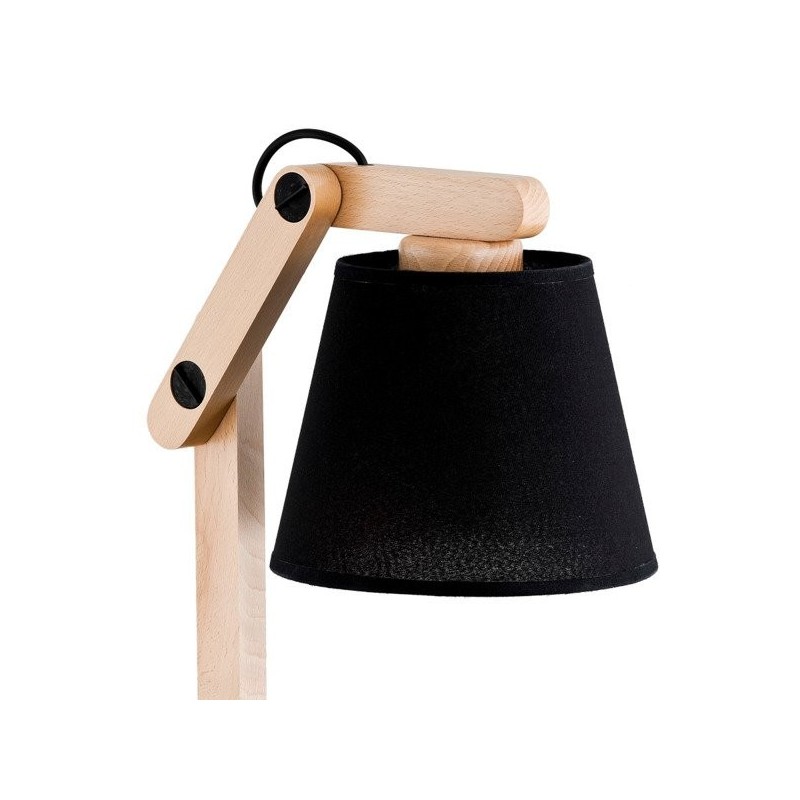 Lampka stołowa drewnienia czarna