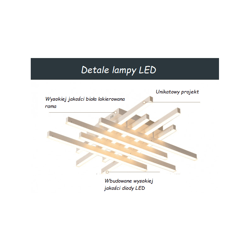 Plafon LED Sterowana pilotem nowoczesny plafon do biura