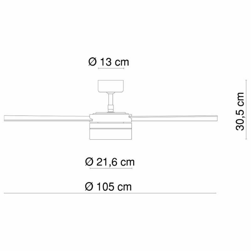 duża lampa do salonu z fukcją wiatraka