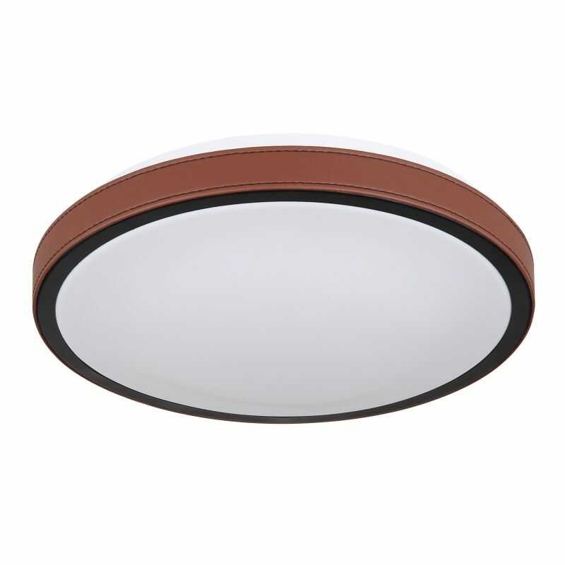 Czarny plafon sufitowy z imitacją skóry