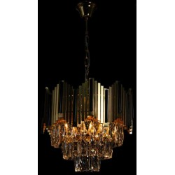 Świecący złoty żyrandol kryształowy do salonu Świecący złoty żyrandol kryształowy do salonu