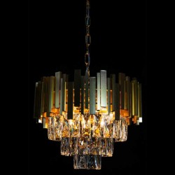 Świecący żyrandol kryształowy złoty Świecący żyrandol kryształowy złoty