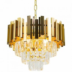 Złoty żyrandol kryształowy do pokoju dziennego Złoty żyrandol kryształowy do pokoju dziennego
