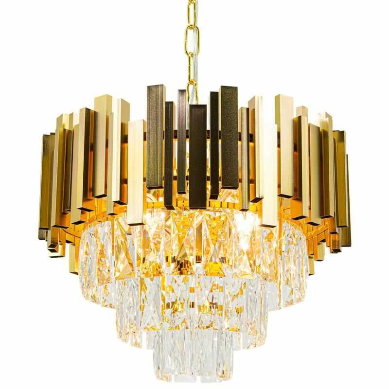 Złoty żyrandol kryształowy do pokoju dziennego Złoty żyrandol kryształowy do pokoju dziennego
