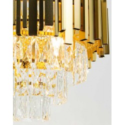 Złota wisząca lampa sufitowa do salonu Złota wisząca lampa sufitowa do salonu