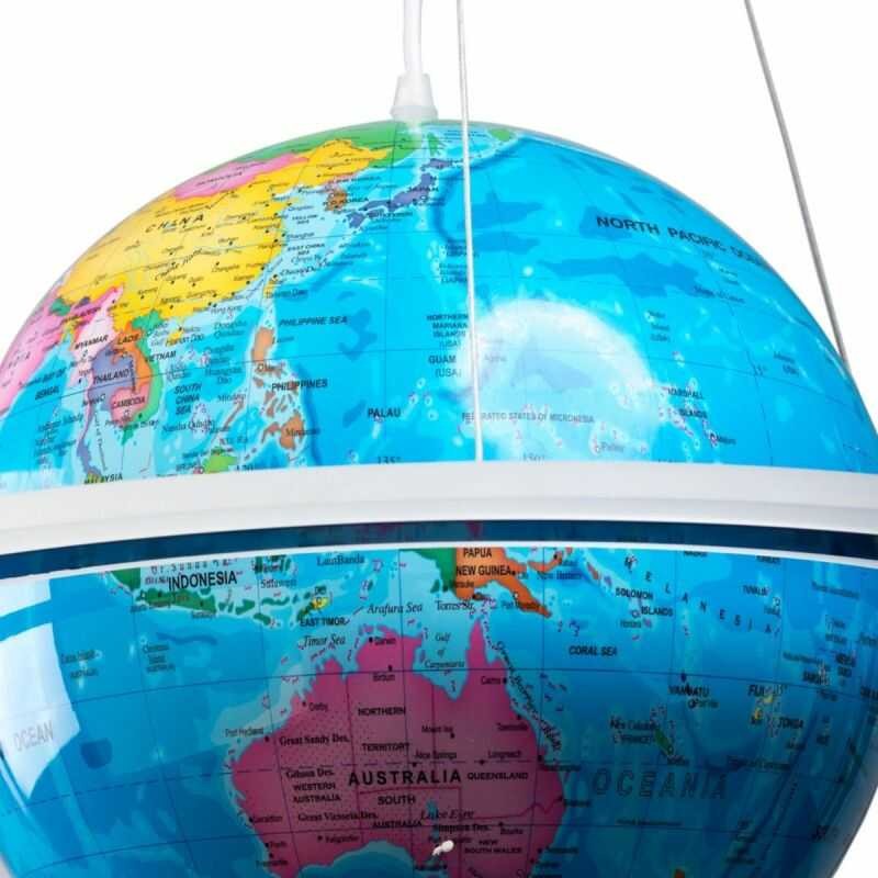 lampa wisząca led globus do pokoju dla chłopca