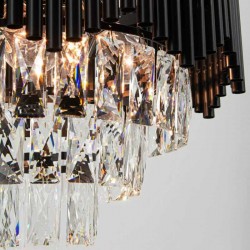Kryształy lampy wiszącej do salonu czarna