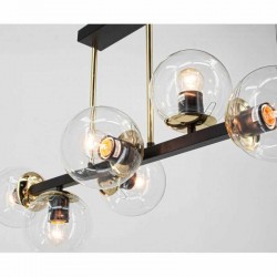 Czarna lampa sufitowa do sypialni z dodatkami złota