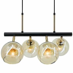 Lapa wisząca czarno-złota ze szklanymi kloszami Lapa wisząca czarno-złota ze szklanymi kloszami