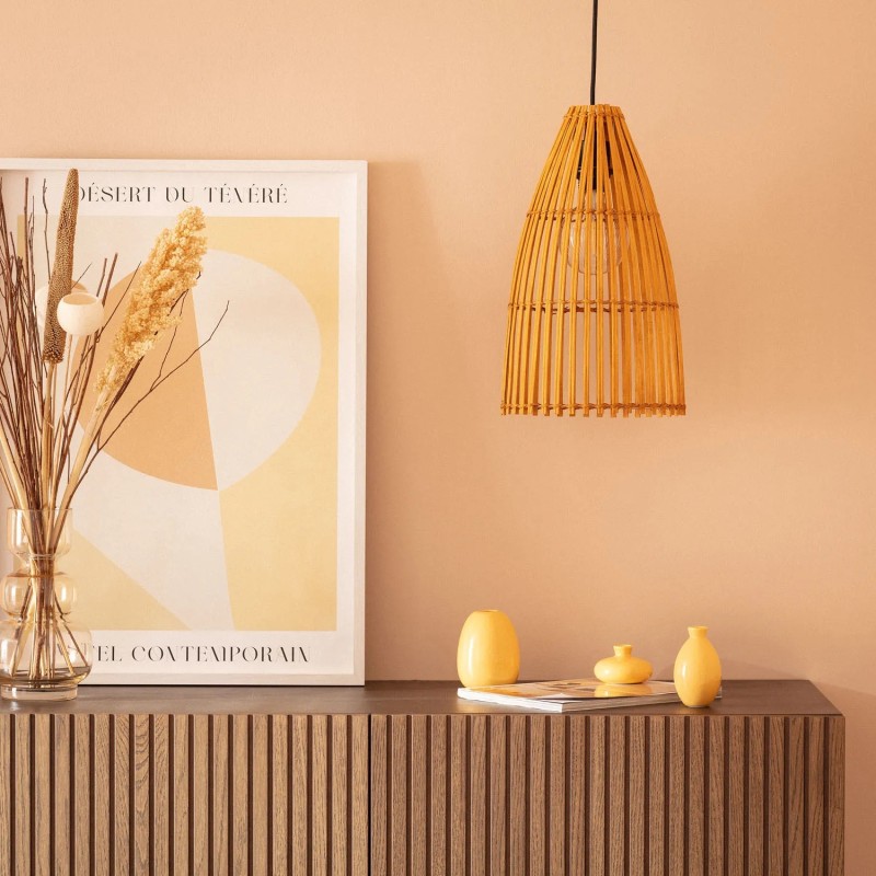 Lampa Wisząca Boho Bambusowa  Emilia E27 30cm