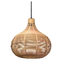 lampa z plecionym kloszem na jedną żarówkę boho