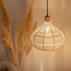 Lampa wisząca z naturalnego tworzywa skandynawska