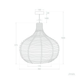 lampa wisząca z kloszem plecionym
