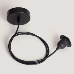 Lampa wisząca na długim czarnym zwisie