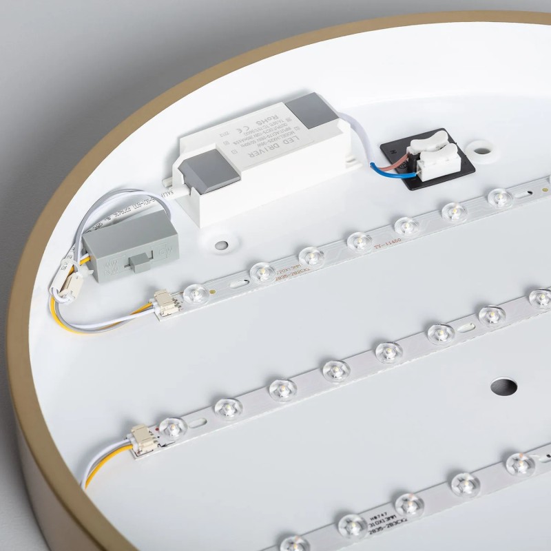 okrągła lampa sufitowa led plafon złota nowoczesna