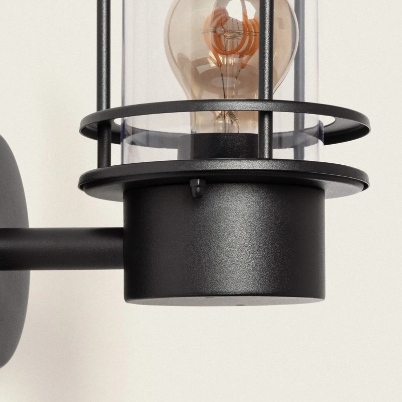 Kinkiet zewnętrzny w stylu retro czarny