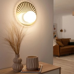 Złoty kinkiet kula mleczna G9 – lampa ścienna Art Deco | LightInHome Złoty kinkiet kula mleczna G9 – lampa ścienna Art Deco | LightInHome