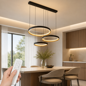 lampa led ring czarno złota