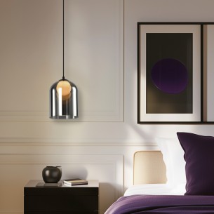 lampa czarna dymione szkło