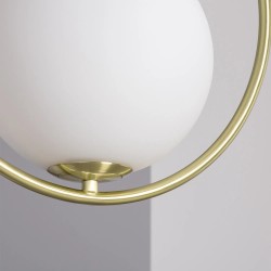 Lampa Wisząca Złota Mleczna Kula Rossi do sypialni