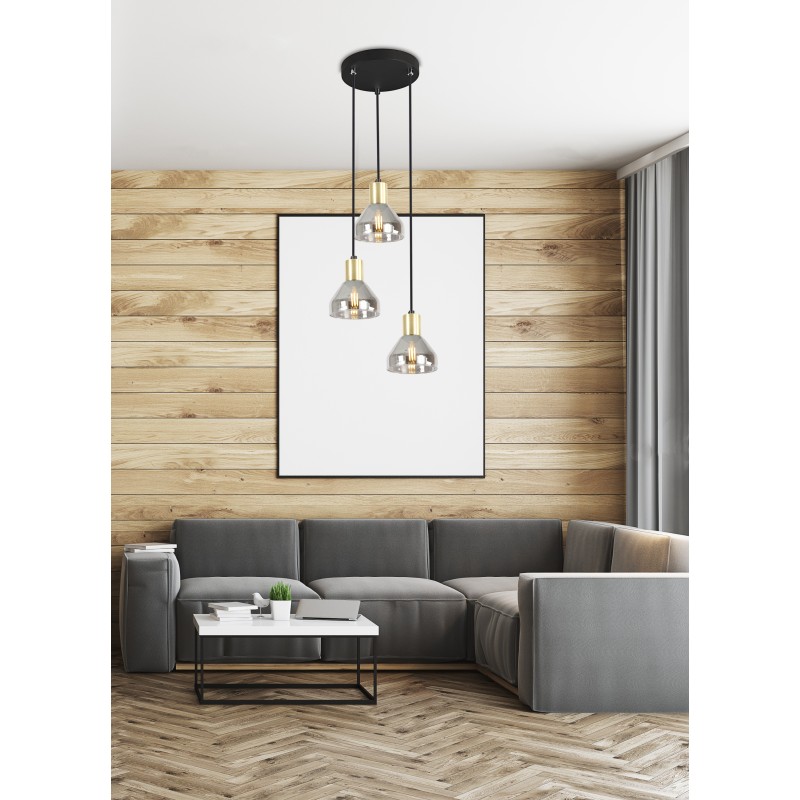 lampa wisząca GREGORY 3 szklane klosze