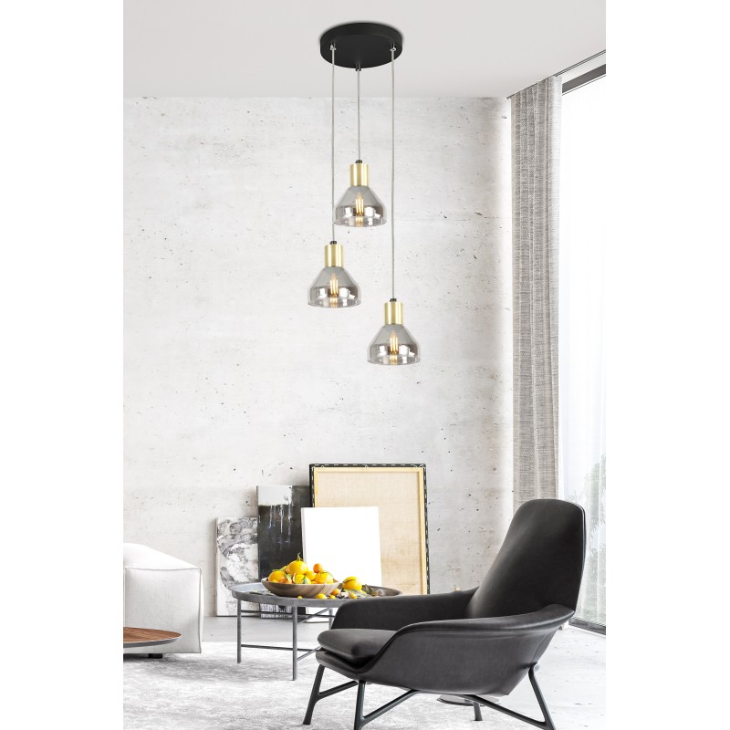 czarno złota lampa wisząca GREGORY
