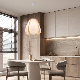 beżowa lampa wisząca Japandi NAGOJA