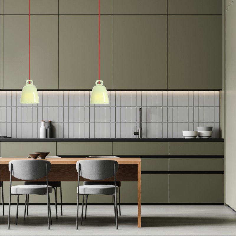 pastelowa zielona lampa wisząca