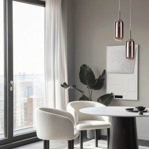 Srebrna lampa wisząca szklana FIUGGI LED