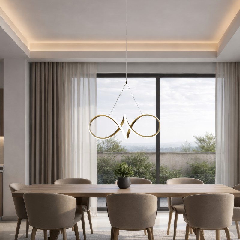 lampa wisząca LED SPARK złota 68 cm