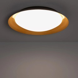 Plafon sufitowy led Czarno złoty Okrągły Costa do niskich pomieszczeń