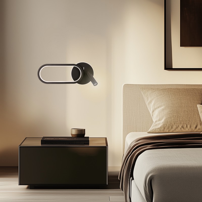 czarny kinkiet LED MONET 13W