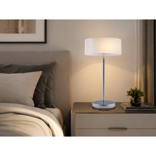 lampa stołowa nocna ELM chrom biała