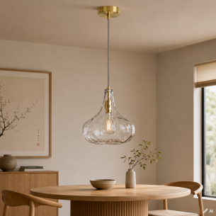 szklana lampa wisząca PICO złota