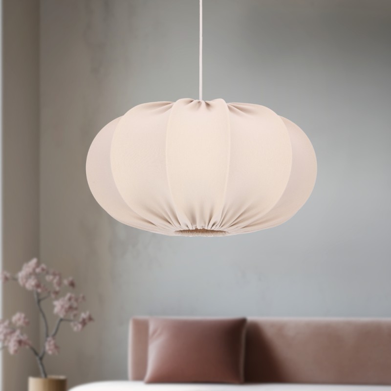 beżowa lampa wisząca z abażurem CAFEE 52 cm beżowa lampa wisząca z abażurem CAFEE 52 cm