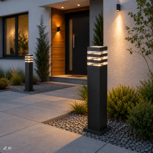 czarna lampa ogrodowa MALIBU 60 cm