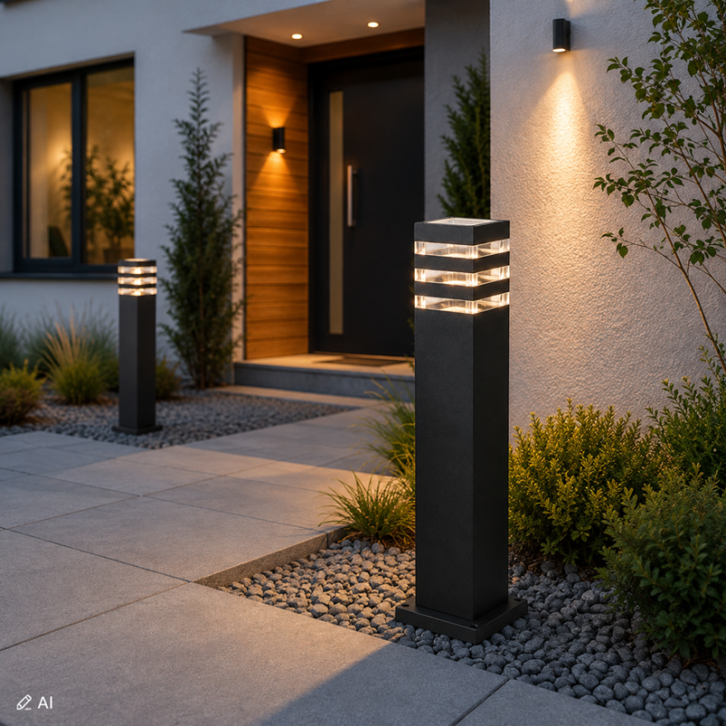 czarna lampa ogrodowa MALIBU 60 cm