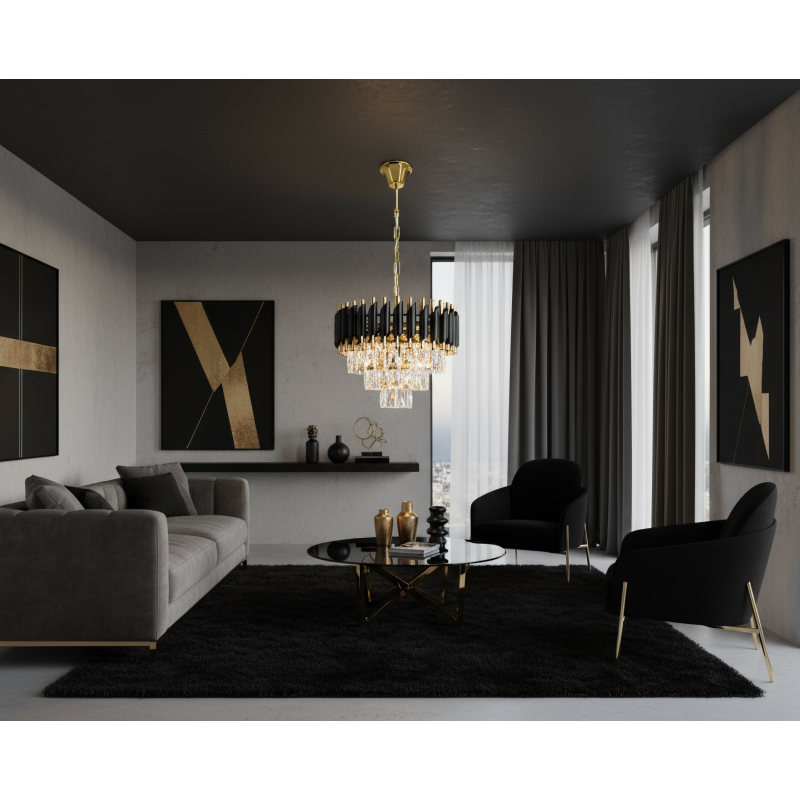 lampa glamour TOLEDO czarna złota