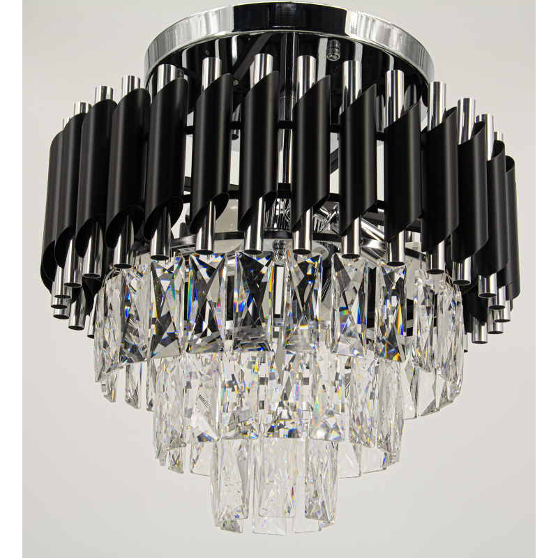czarno chromowana lampa kryształowa czarno chromowana lampa kryształowa