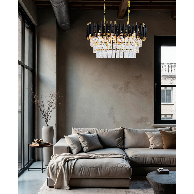 podłużna lampa z kryształami nad stół podłużna lampa z kryształami nad stół