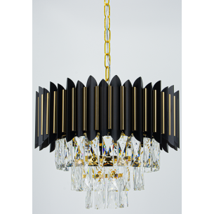 czarno złota lampa wisząca 4xE14