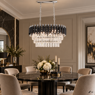 lampa kryształowa czarna do salonu