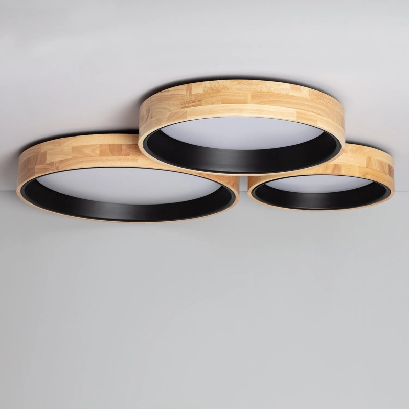 Plafon sufitowy Naturalne drewno LED Okrągły 38cm Vero