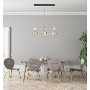 podłużna lampa wisząca GREGORY 3 klosze