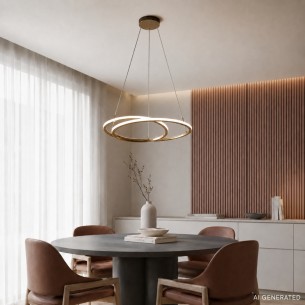 złota lampa wisząca LED EDEN 45 cm
