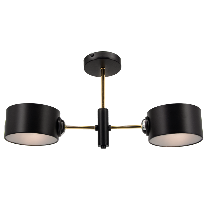 Lampa sufitowa VITO czarna złota metal szkło