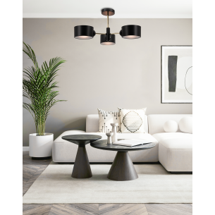Czarno-złota lampa sufitowa VITO 3xE27 52 cm
