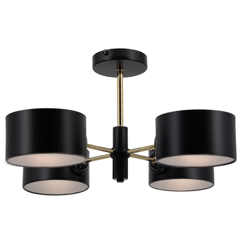 Lampa sufitowa VITO czarna złota 4xE27 Lampa sufitowa VITO czarna złota 4xE27