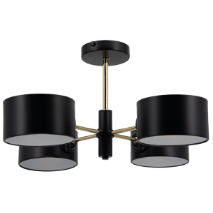 Czarna lampa sufitowa ze złotymi detalami VITO Czarna lampa sufitowa ze złotymi detalami VITO